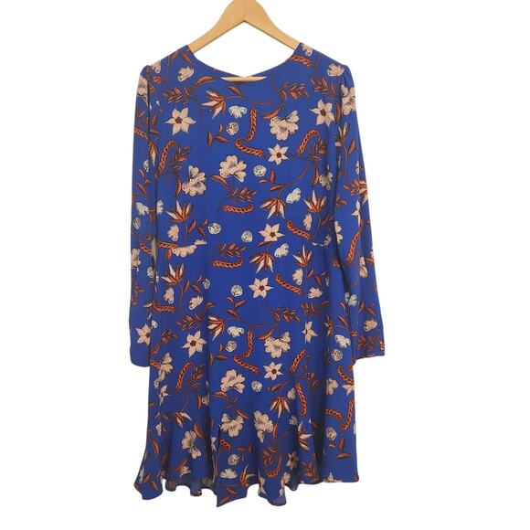 ASTR Floral Long sleeve Swing Dress Blue size XL - Picture 1 of 9